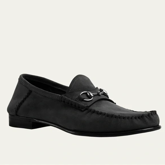 NWOT Gucci Gigi Horsebit 1953 Suede Mocassin Loafers in Black - Picture 3 of 8